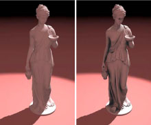 rendered images of a statue